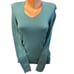 PERUVIAN CONNECTION 100% Pima Cotton Women's Long Sleeve Blue V Neck Sweater S