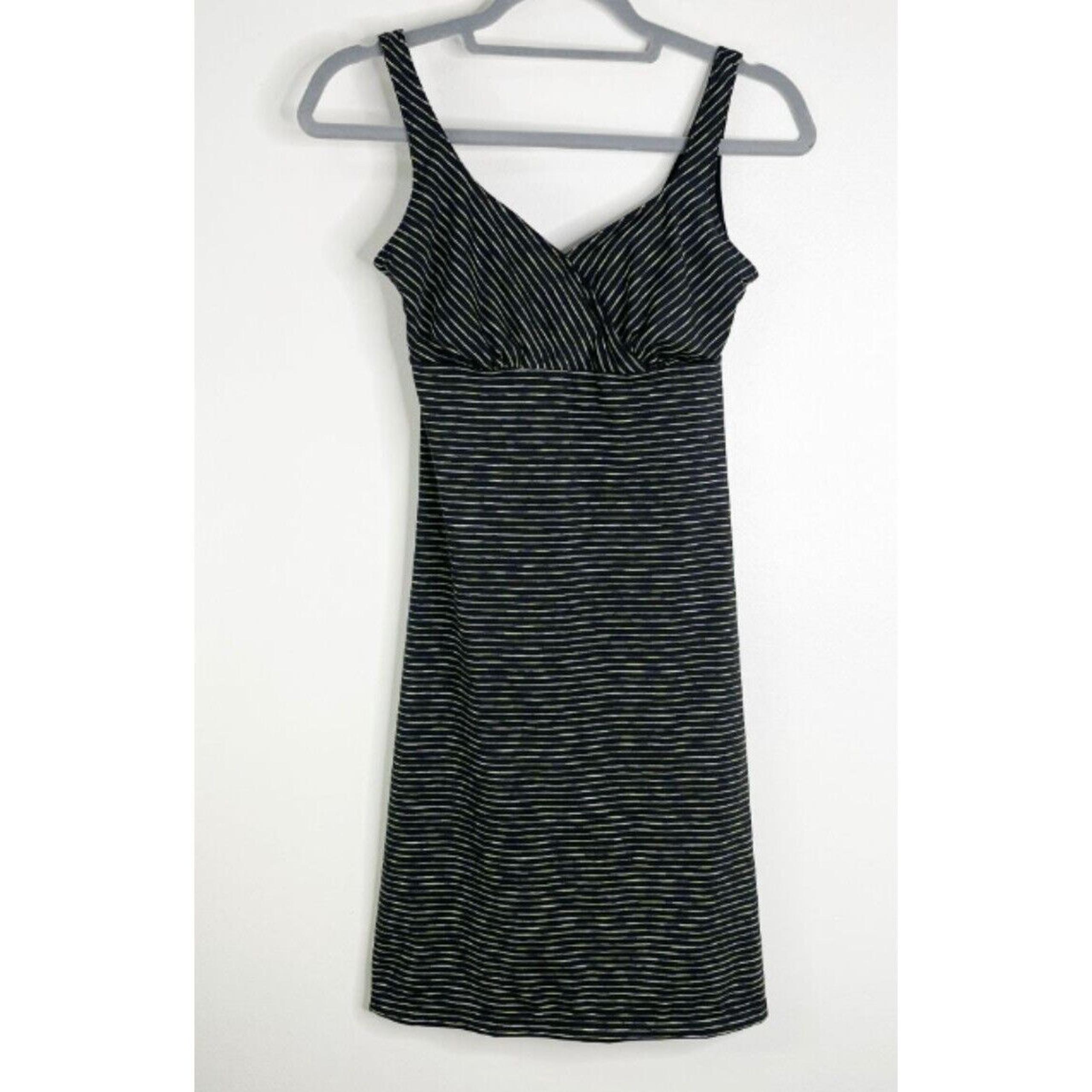 Prana Ivy Sleeveless Striped Tank Dress Built in Bra Women's Size XS
