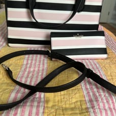 Kate spade celebration stripe laurel way Reese purse purse plus matching wallet