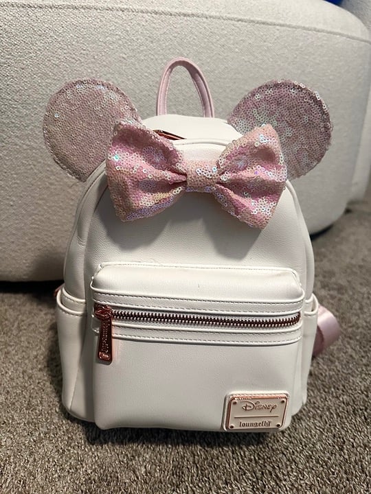 NWT Disney White/Pink Iridescent Loungefly