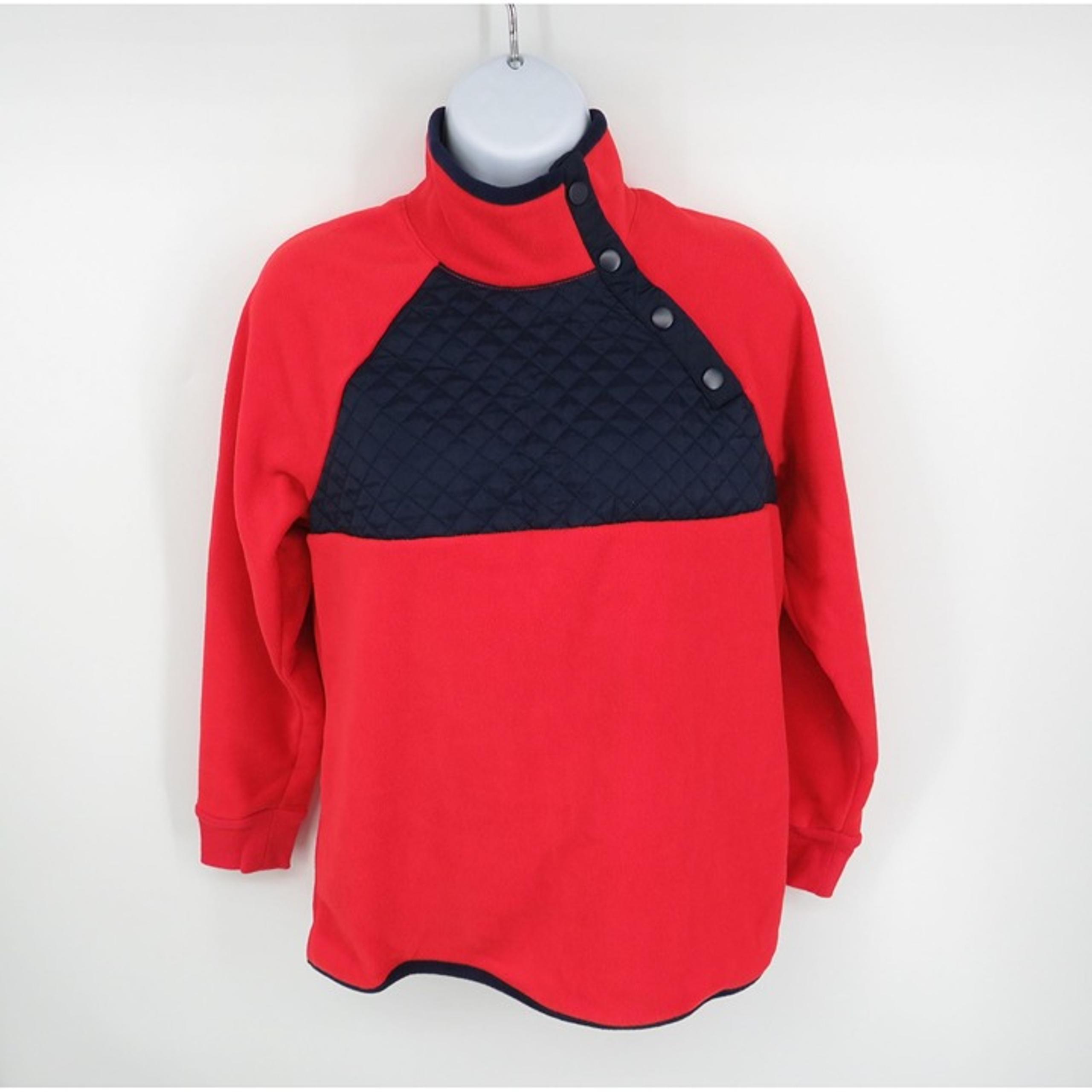 Crown & Ivy Women's Red Petite Small Side Snap Mock Neck Top NWT $59.50