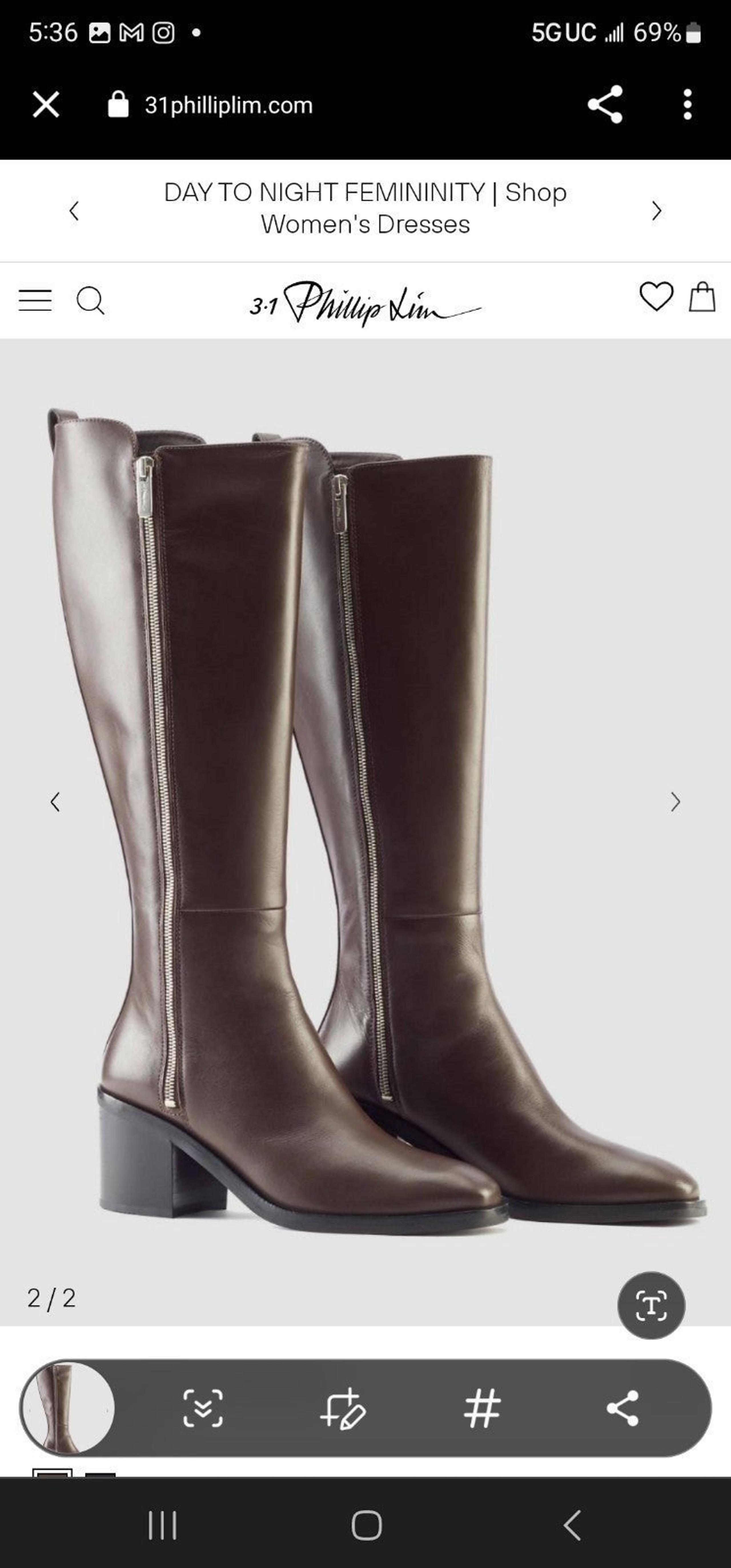 3.1 Phillip Lim - Alexa 70mm Tall Boot sz 8.5
