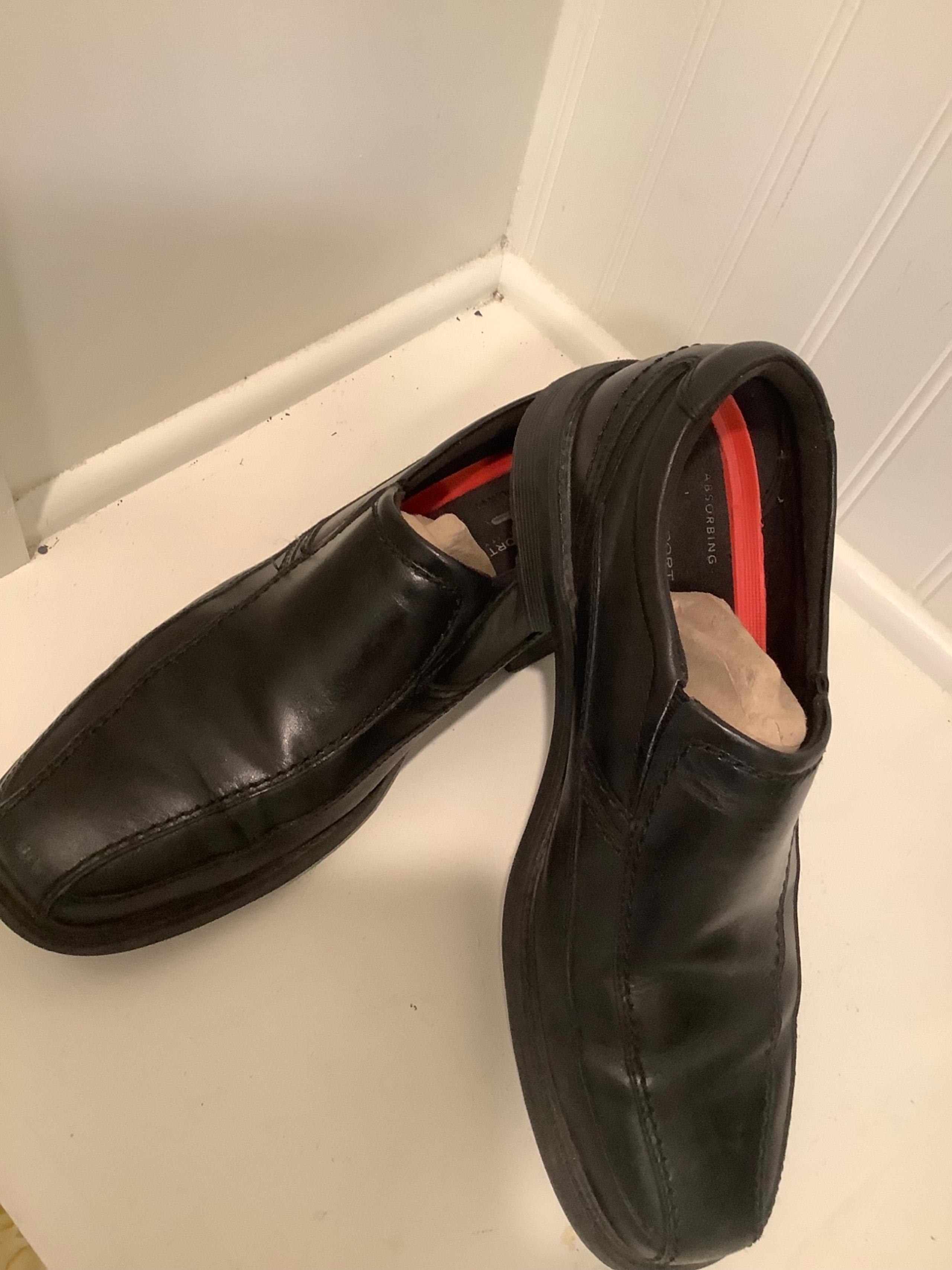 Rockport A13019 Men's Style Leader 2 Bike Toe Black Leather Slip-On Dress Shoes
