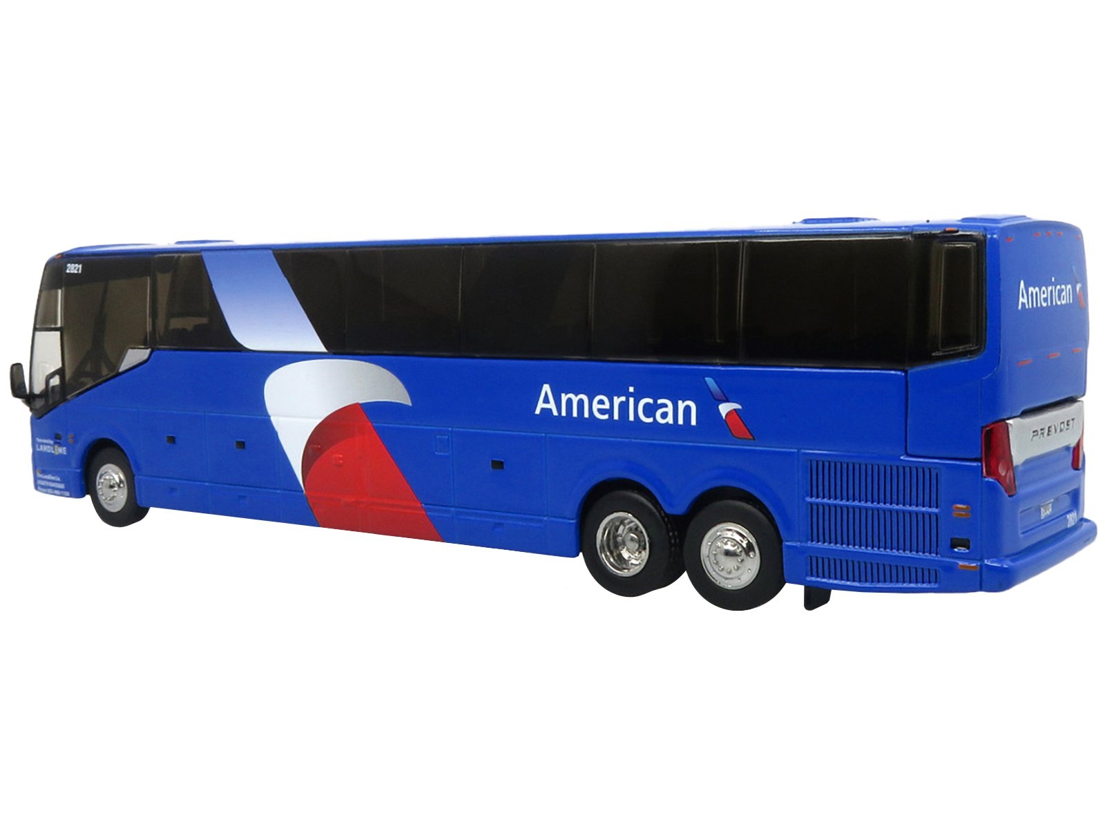Prevost H3-45 Coach Bus American Airlines Landline Blue with Graphics Limited