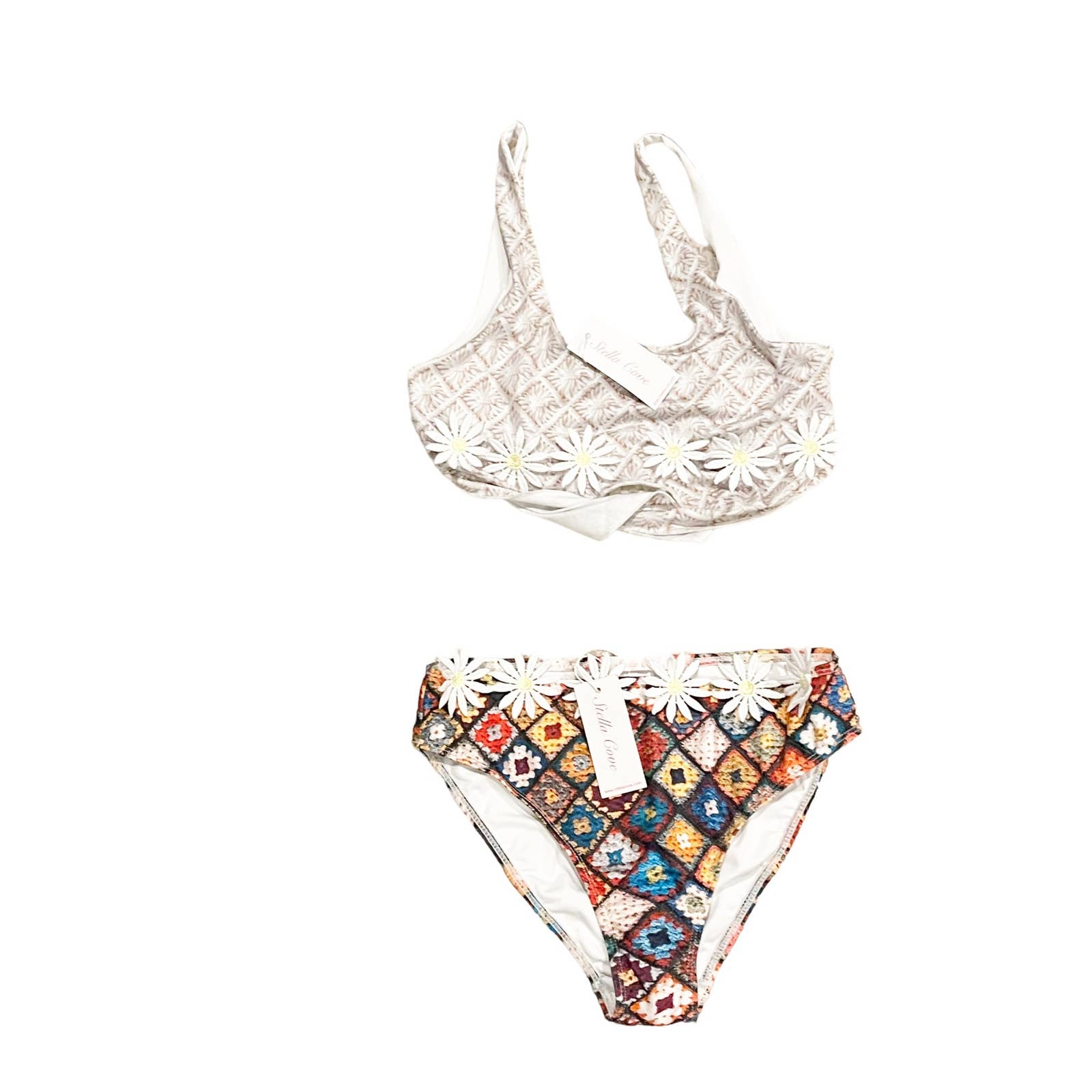 Stella Cove Multi Macrame Front Tie Bikini Beachwear Size 14yrs NWT