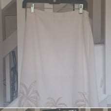 Farm Rio Linen Blend Bahia with Embriodery Maxi Skirt sz M EUC zipper lined