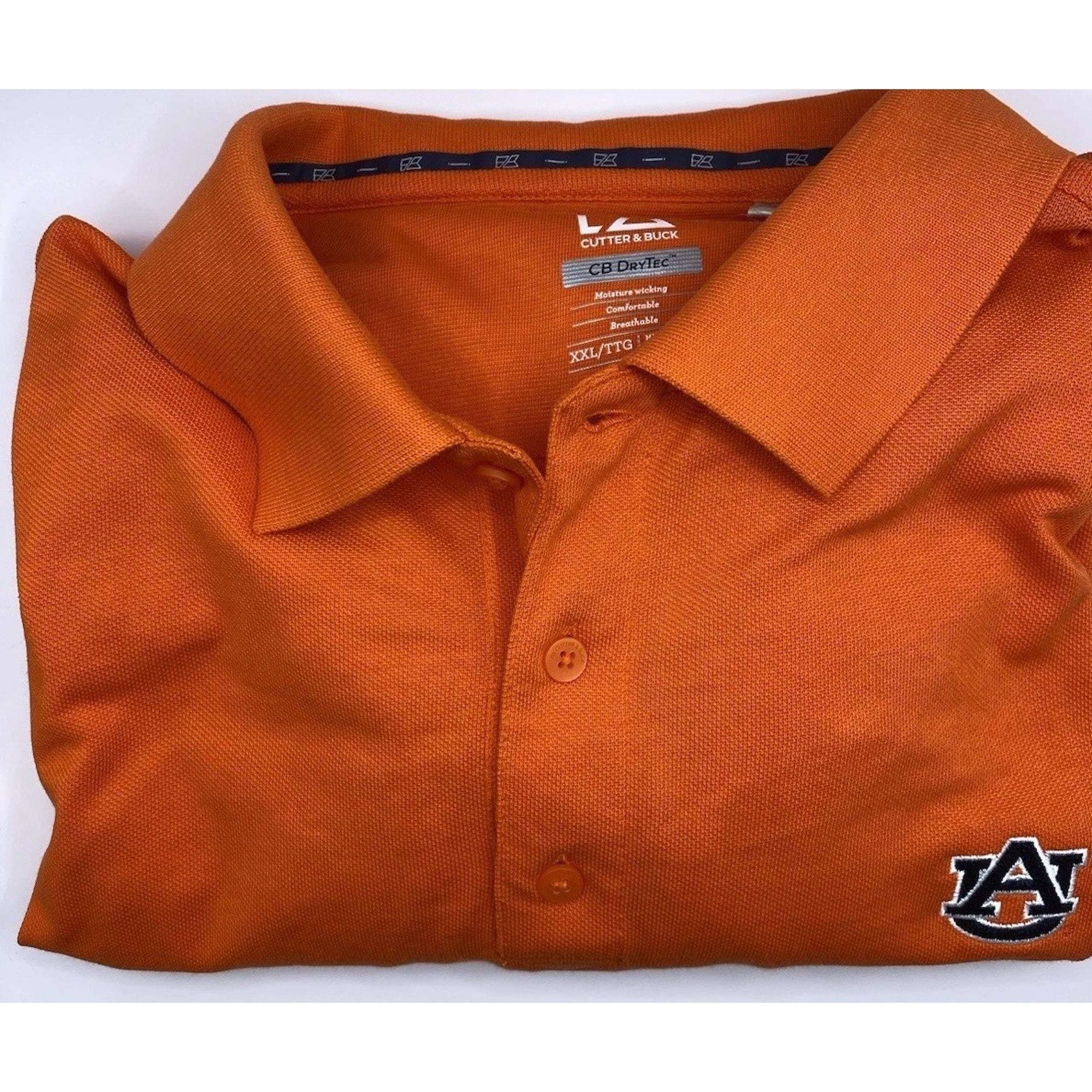 Auburn Tigers Golf Polo Shirt Mens XXL NCAA Cutter & Buck Orange Embroidered