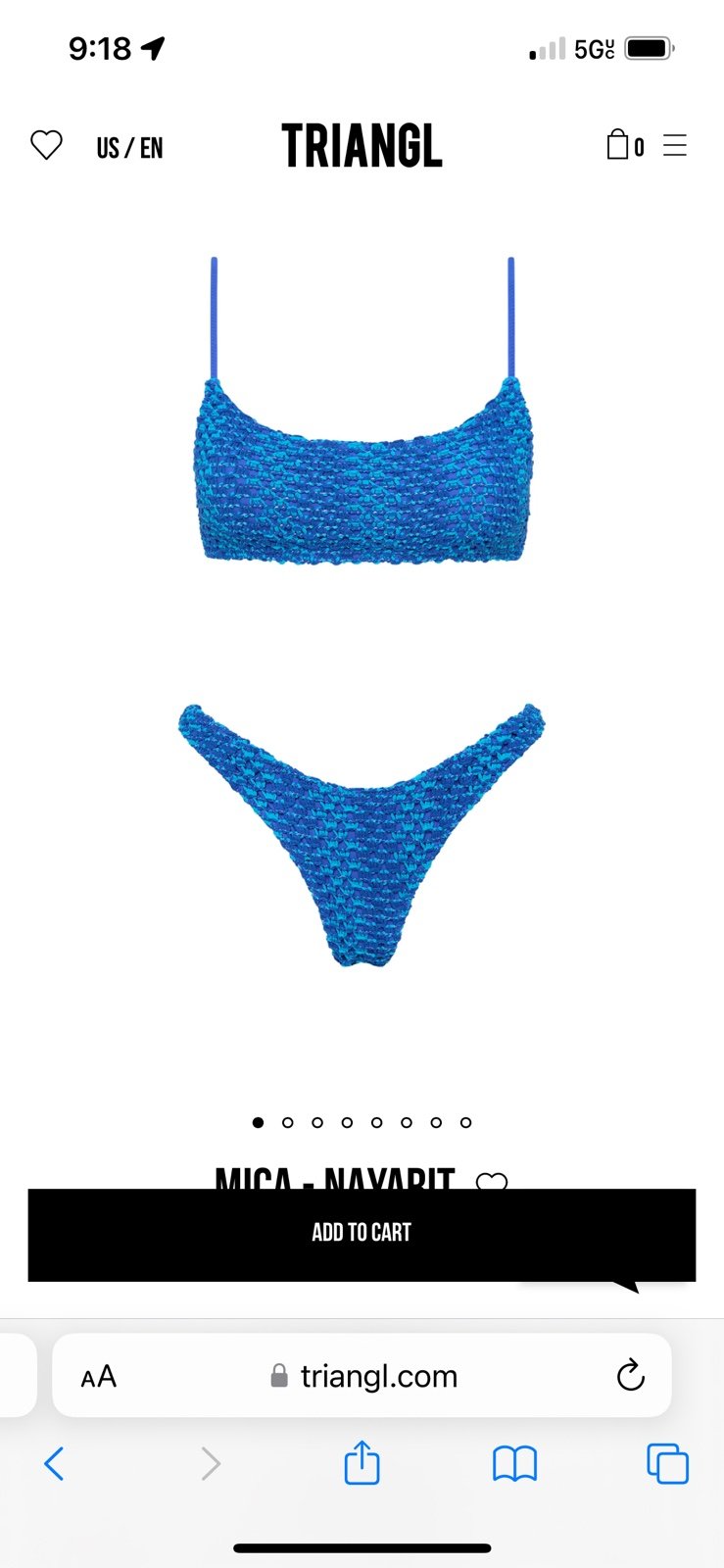 Size xs blue triangl bikini (NWT!!!)