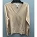 SUTTON STUDIO CASHMERE Woman V-Neck Lightweight Sweater Beige Plus Size 1X New