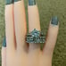 Bridal wedding 2 pc silver set bling ice