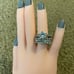 Bridal wedding 2 pc silver set bling ice