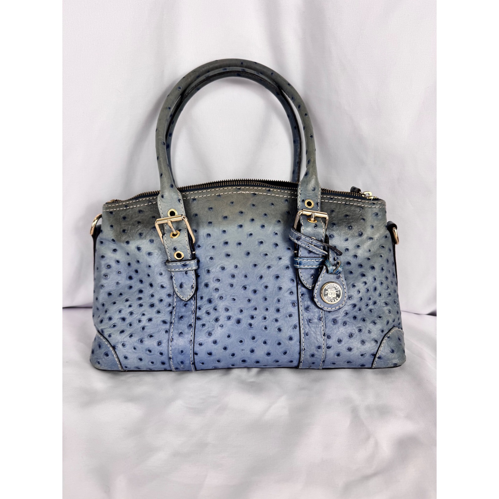 Dooney & Bourke Ostrich Satchel Top Handle Bag Designer Purse Small