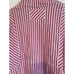 Habitat red striped button up tunic shirt long sleeve roll tab collar stretchy L
