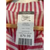 Habitat red striped button up tunic shirt long sleeve roll tab collar stretchy L