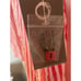 Habitat red striped button up tunic shirt long sleeve roll tab collar stretchy L