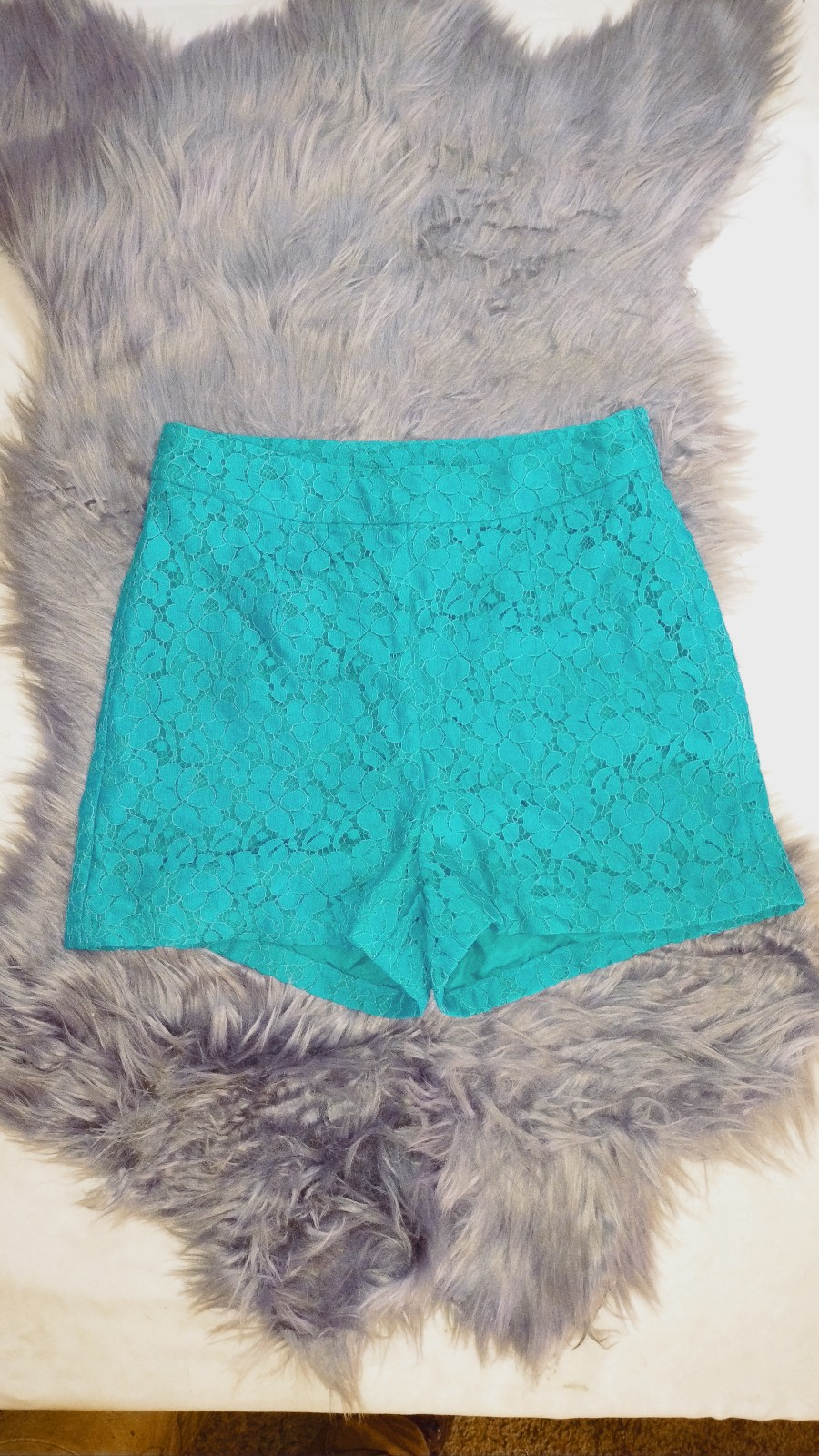Bisou Bisou Womens Shorts turquoise size 2 high waist