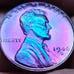 Wheat 1946d NEON BREATHTAKING COLORS,REVRS GOLD/ RED
