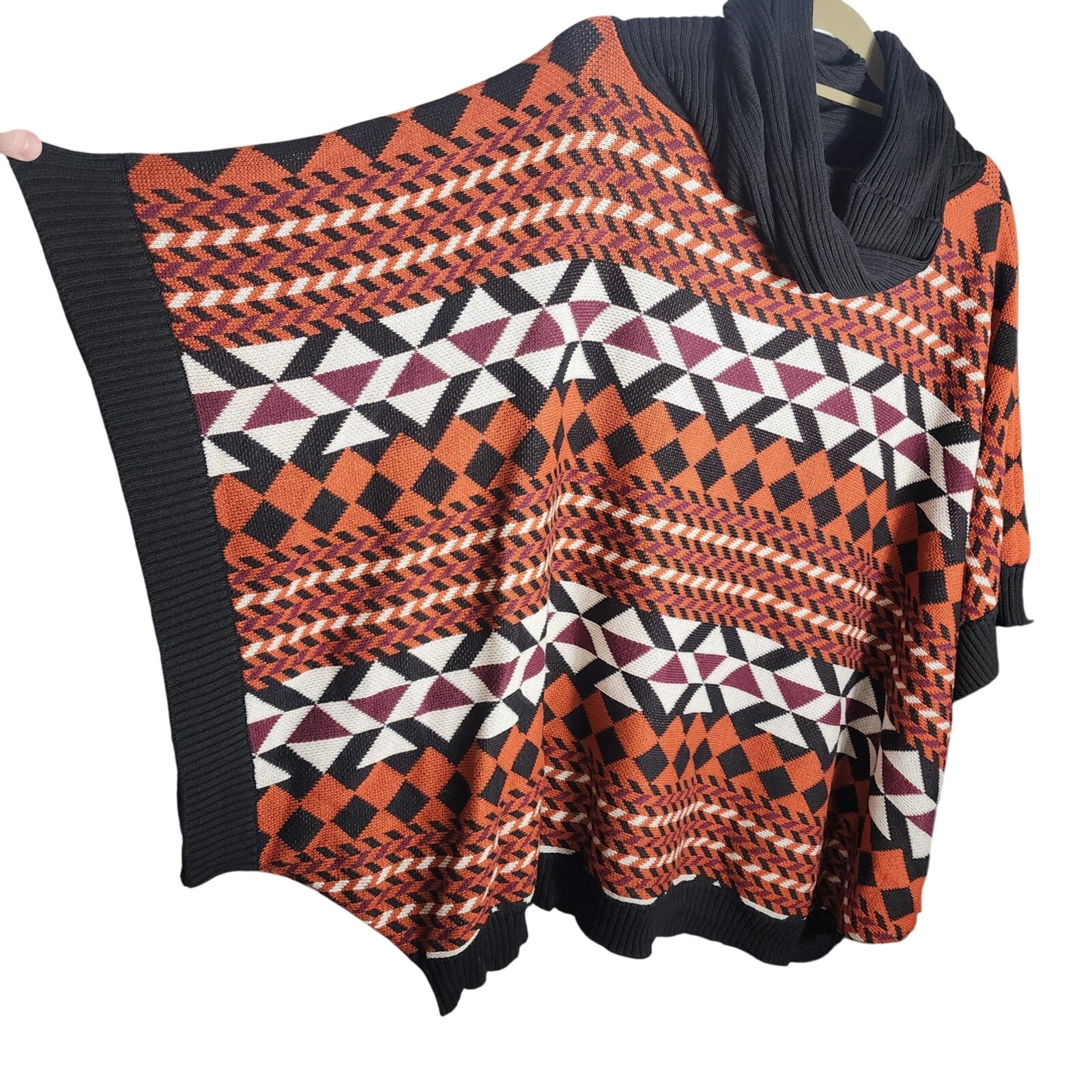 Anthropologie The Addison Story Oversized XS/S Southwestern Aztec Poncho Sweater