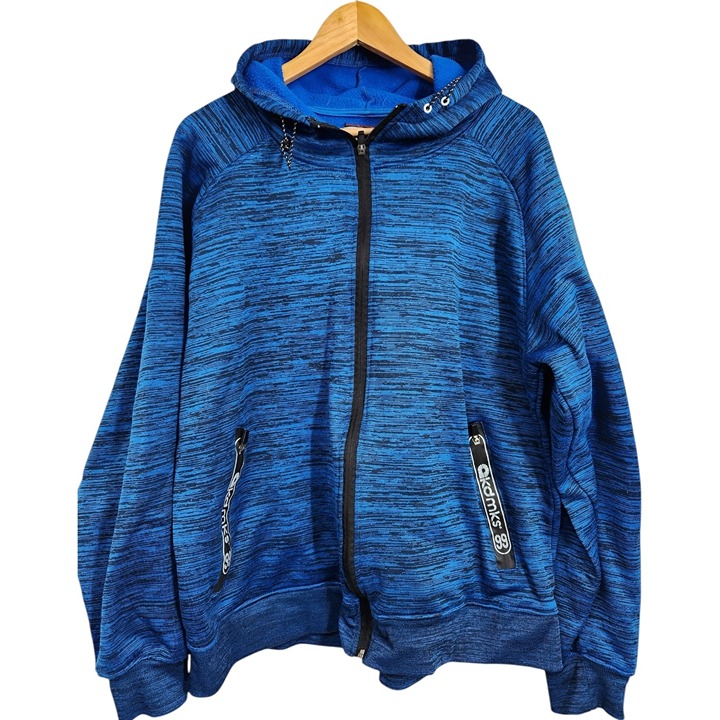 AKADEMIKS Space Dye Zip Up Hoodie XL Fleece Lined Hooded Sweatshirt Zip Front