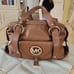 Michael kors leather satchel bag cognac tan