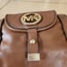 Michael kors leather satchel bag cognac tan