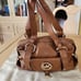 Michael kors leather satchel bag cognac tan