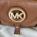 Michael kors leather satchel bag cognac tan