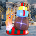 NEW 6 FT Tall Christmas Inflatable Cute Snail with a Stack of Gifts,