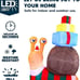NEW 6 FT Tall Christmas Inflatable Cute Snail with a Stack of Gifts,
