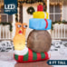 NEW 6 FT Tall Christmas Inflatable Cute Snail with a Stack of Gifts,