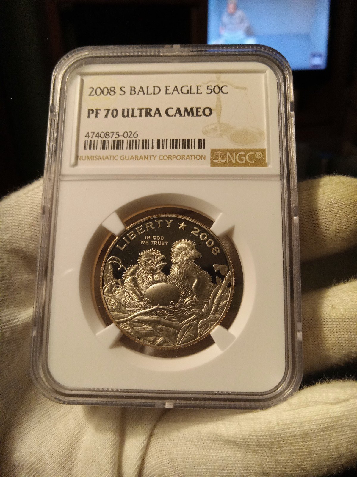 2008-S Bald eagle half dollar NGC PF70 Ultra cameo