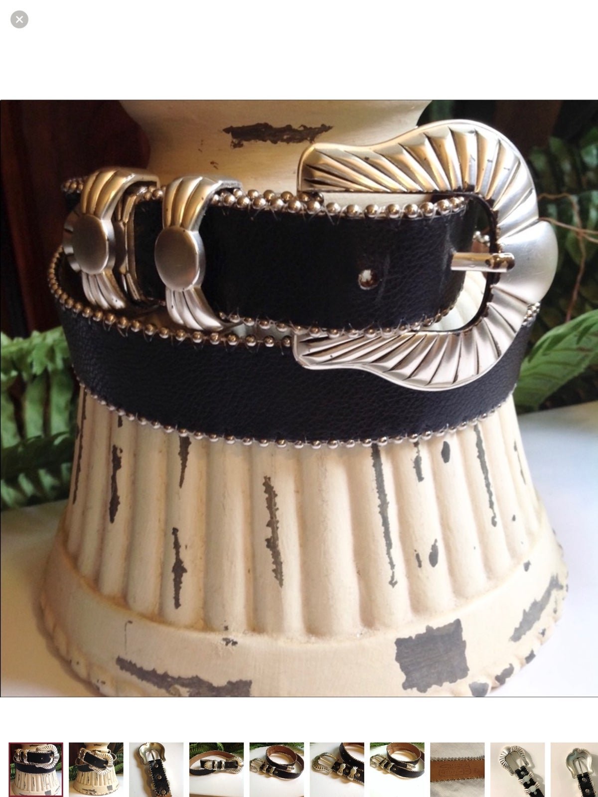 B.B. Simon Handmade Black Leather Belt - 30