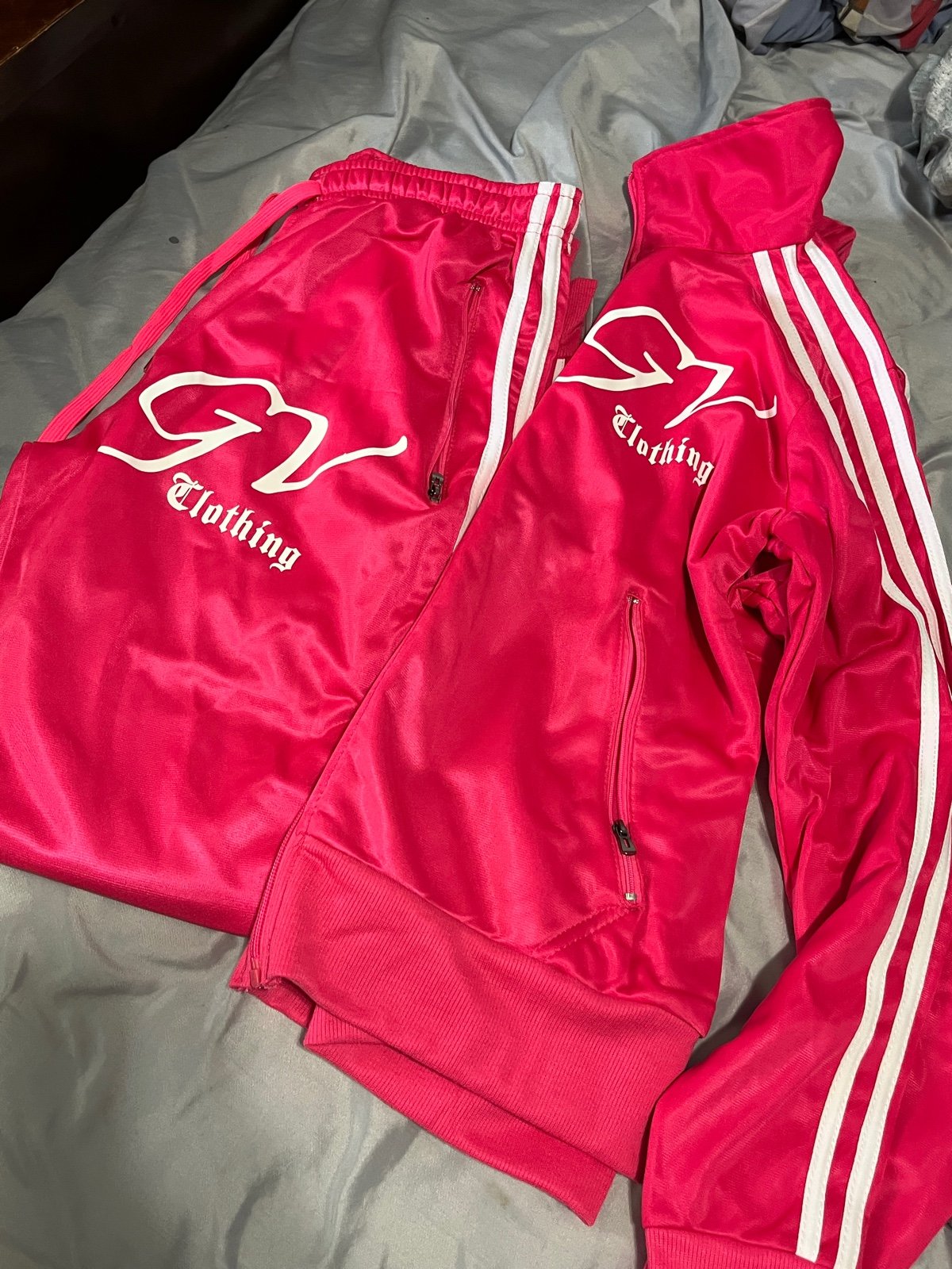 GVADA PINK WOMEN STRIPED TRACKSUIT