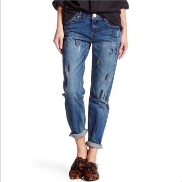 One Teaspoon 'Awesome Baggies' Paint Splatter Distressed Boyfriend Jeans size 26