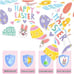 98PCS Easter Tableware and Tablecloth Easter Party Supplies