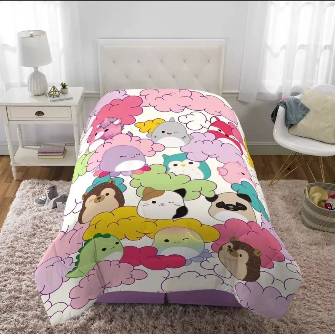 Squishmallows MALLOW DAYS Microfiber Twin Reversible Kids Comforter 86 x 64