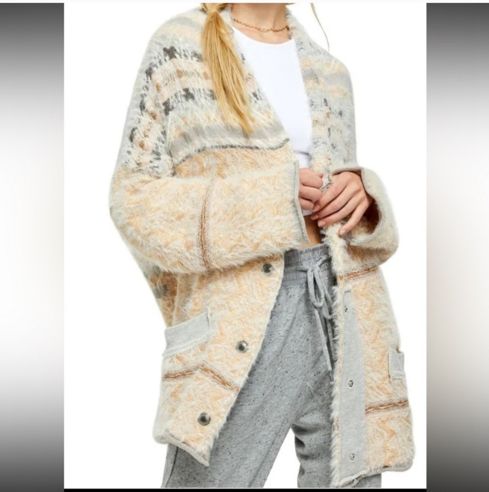 Free people cardigan fair isle sweater