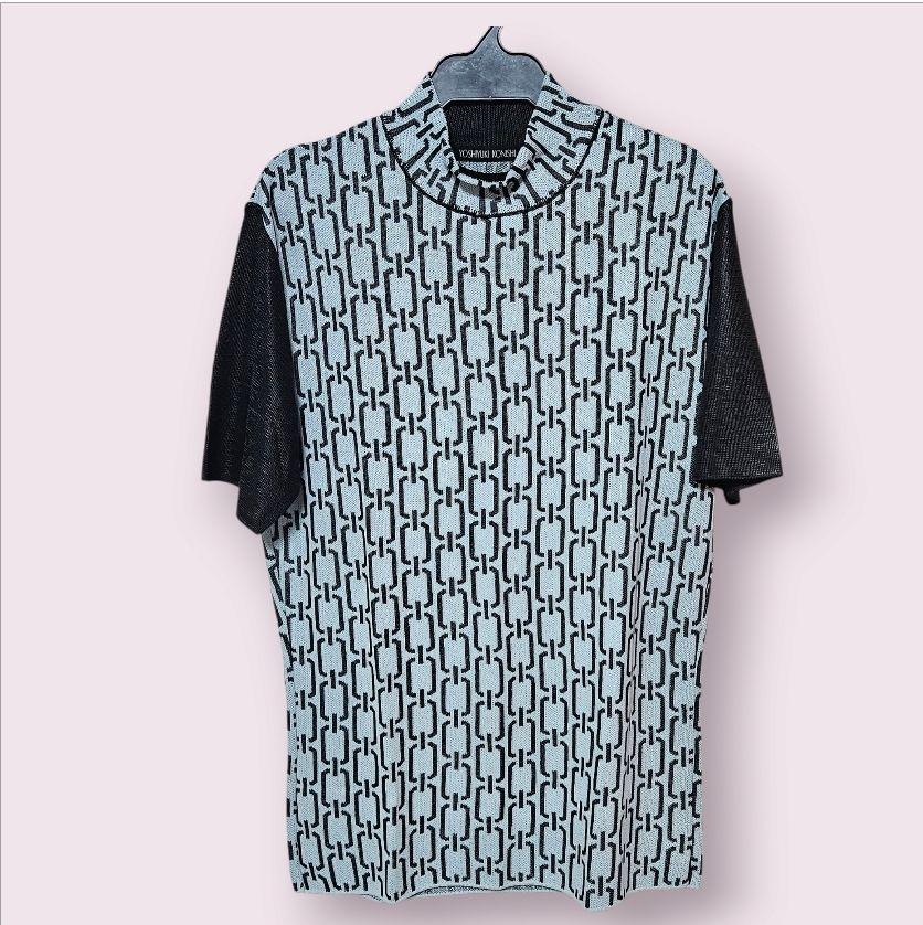 【BAON】[unisex] Konde Bokashi Round Over Knit Wakasu wool blend asymetrical blouse
