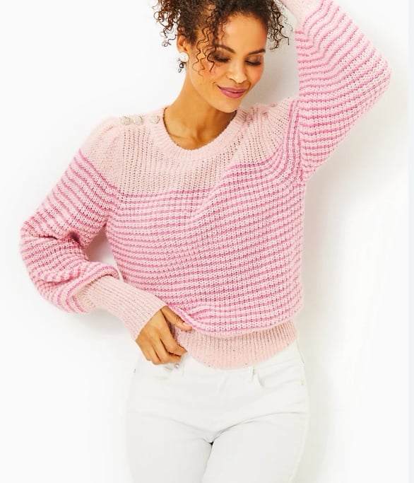 NWT! Pink Striped Sequin Lilly Pulitzer Finney Sweater