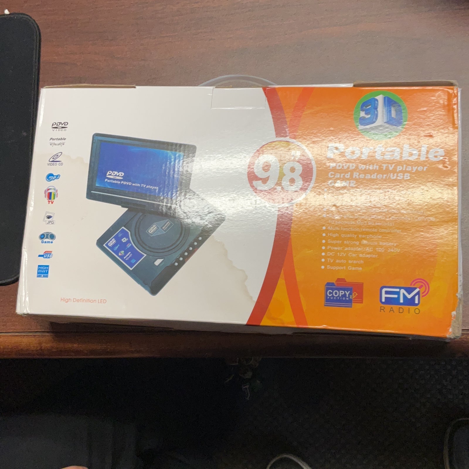 Pdvd with tv player card reader/usb game