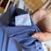 Paul Stuart Printed Blue and White Short Sleeve Polo Shirt XXL 100% cotton 3 but