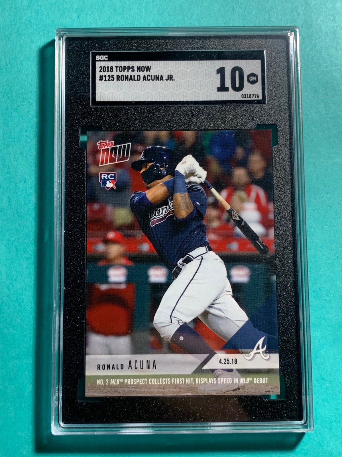 Graded 10 sgc Ronald Acuna jr 2018 Topps Now Rookie 128 Card