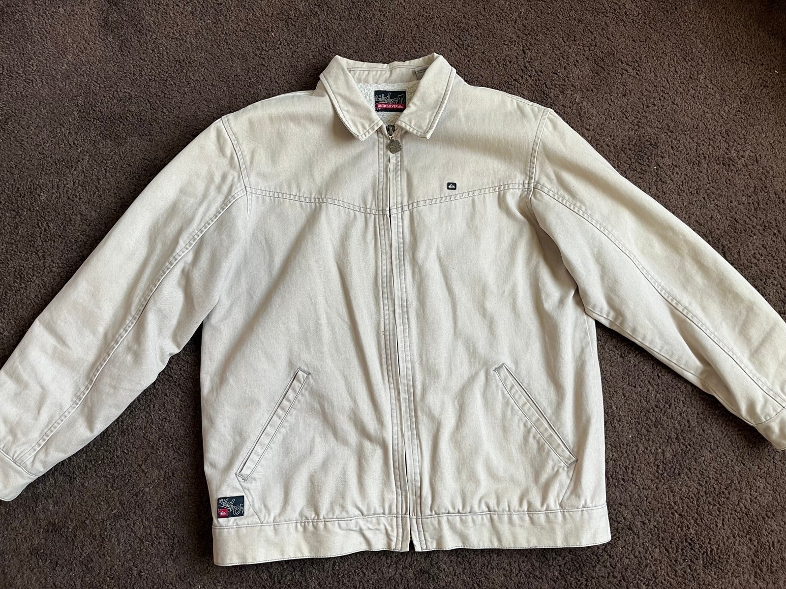 Boys Cream Color Quiksilver Jacket XL