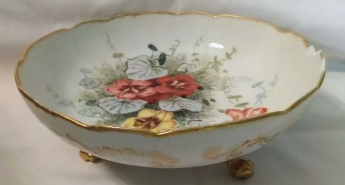 1903 Limoges colander footed dish