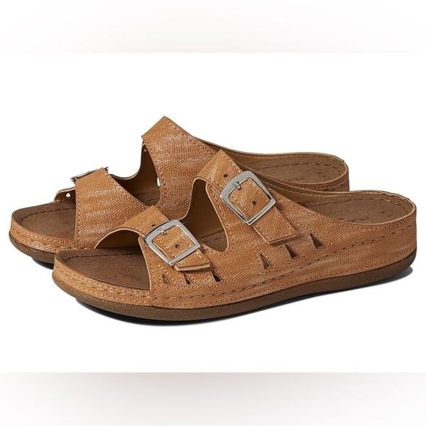 Flexus by Spring Step Samuella Supportive 2 Strap Sandal Slide Mule Size EU 38