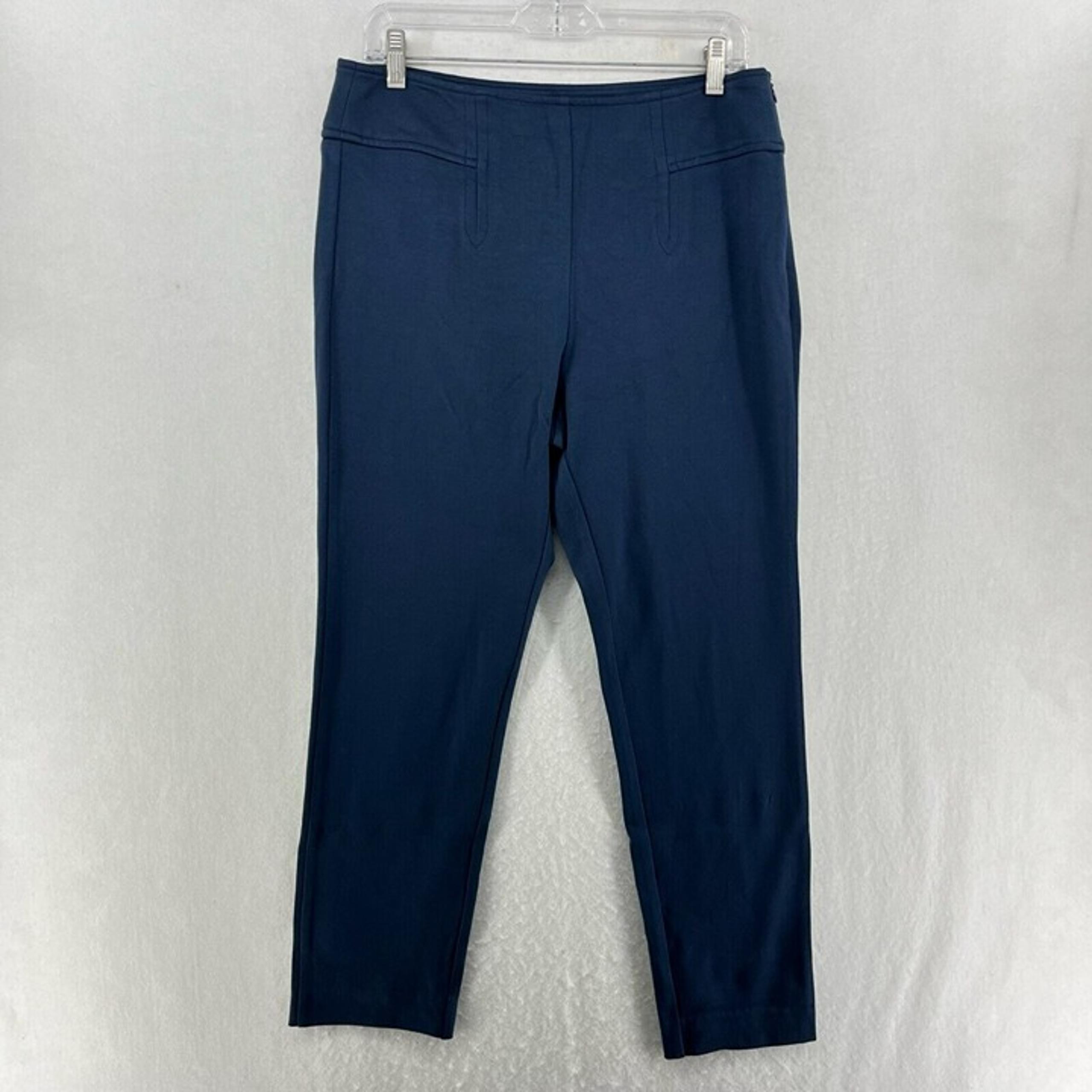 Cabi Pants Women's Sz 8 Blue High Rise Ankle Cropped Skinny Stretch Side Zip