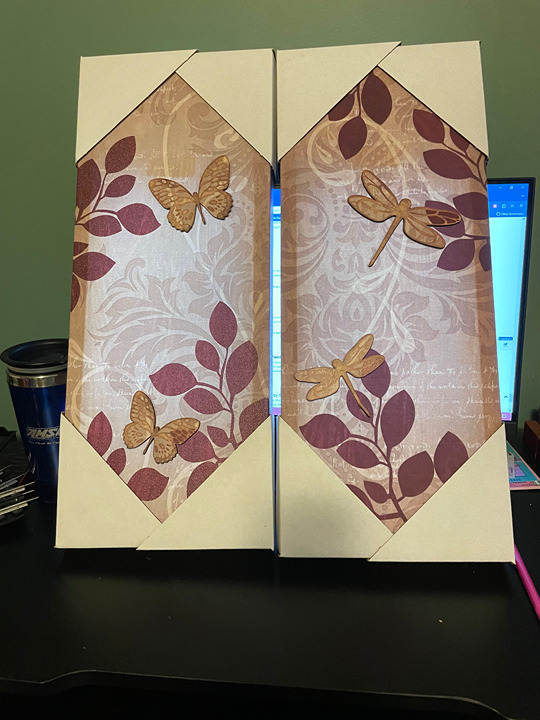 2 20 X 8 BOTANICAL DRAGONFLIES & BUTTERFLIES CANVAS NEW STILL IN WRAPPING NEW