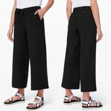Lululemon On the Fly Wide-Leg 7/8 Pant Sz 2/25” *Woven In Black