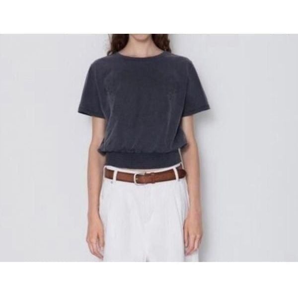 Zara Cropped Top Charcoal Grey Size M