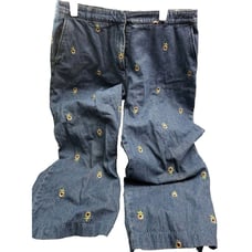 Briggs New York Denim Cropped Capri Jeans womens14 Embroidered Sunflowers